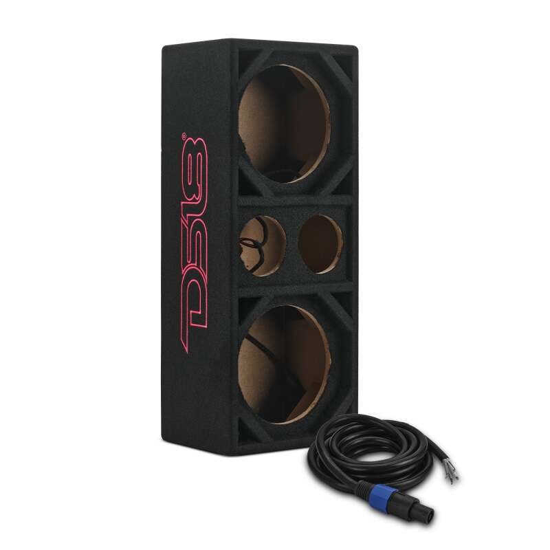 DS18 Ported Enclosure w/ 2x 8in Mids & 2x 3.6in (Not Included)- Black Carpet