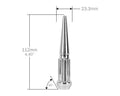 Perfectly Tight 7 Spline Spike Lug Nut Tapered Seat 14x1.5 x 112mm - Chrome Steel - Set of 32 w/ Key