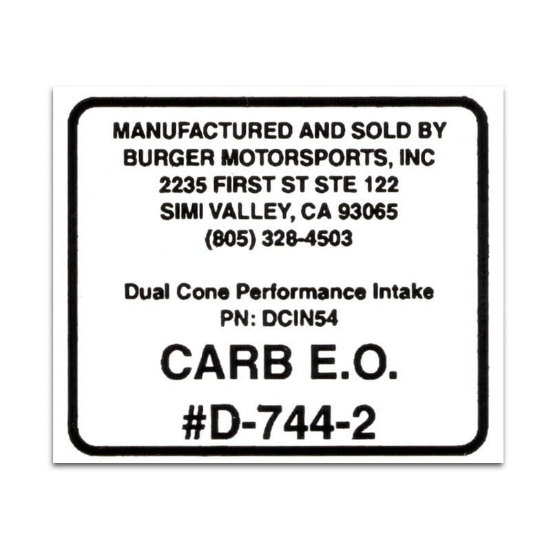 Replacement CARB Sticker