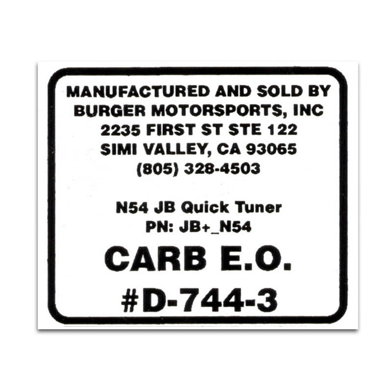 Replacement CARB Sticker