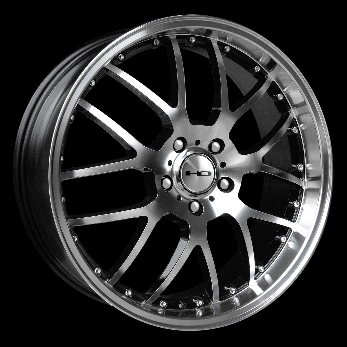 HD Wheels MSR 18x7.5 +35 5x120mm 74.1mm Gloss Black/Mchnd Fc Chr/Riv