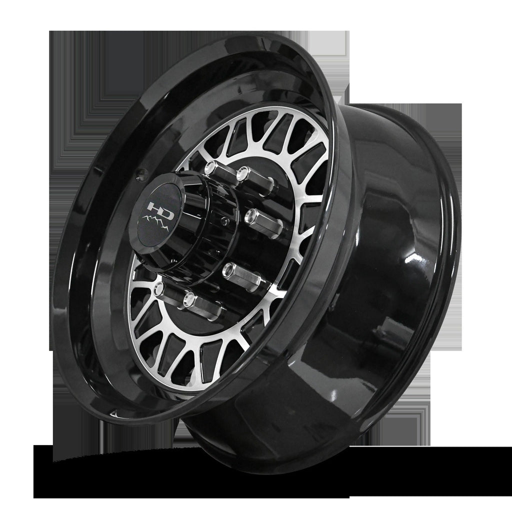 HD Trailer HDT Forged 17.5x6.75 +0 8x165mm 128.6mm Gloss Black/Machined Face - Lug Centric