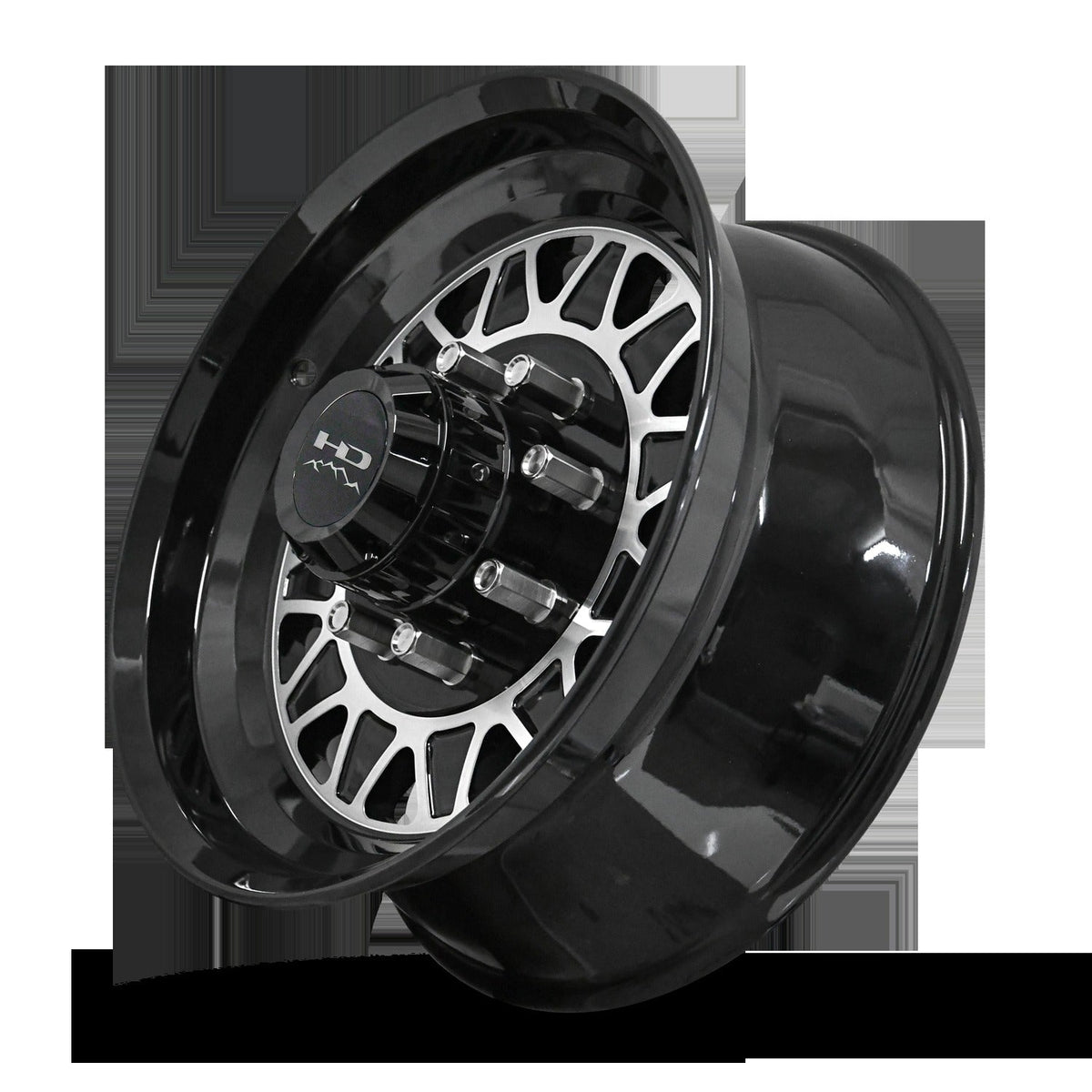 HD Trailer HDT Forged 17.5x6.75 +0 8x165mm 128.6mm Gloss Black/Machined Face - Lug Centric