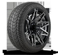 HD Golf Wheel & Tire Package ( 1pc ) 14x7.0 Canyon Black Milled Edges w ( 1pc ) 205/40-14 All Season Tire
