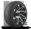 HD Golf Wheel & Tire Package ( 1pc ) 14x7.0 Canyon Black Machined w ( 1pc ) 205/40-14 All Season Tire
