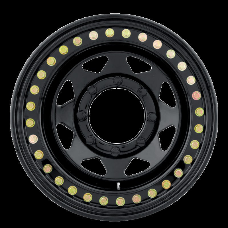 Raceline RT80 Rock 8 Spoke 15x10in / 8x165.1 BP / -25mm Offset / 130.81mm Bore - Gloss Black