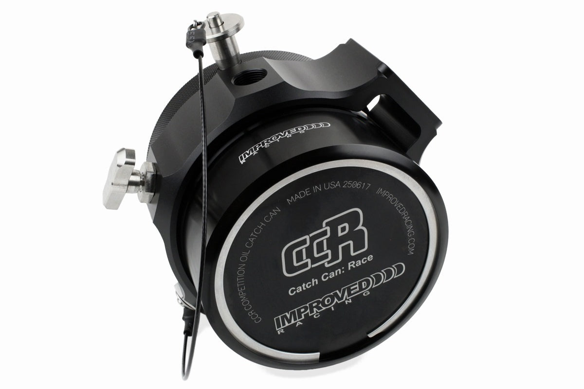 Improved Racing CCRZ Competition Recirculated High-Flow Oil Catch Can, 0.1 Liter (0.1 Qt)