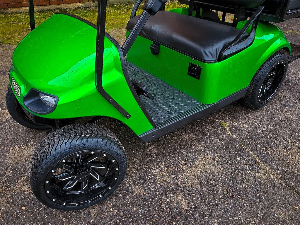 HD Golf Wheel & Tire Package ( 1pc ) 14x7.0 SAW Gloss Black Milled Edges w ( 1pc ) 205/40-14 All-Season Tire