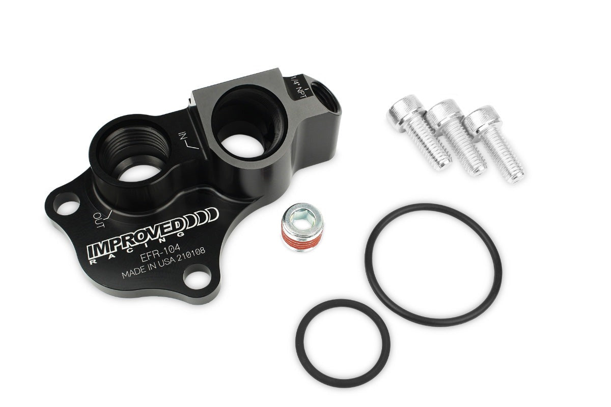 Improved Racing Remote Oil Filter / Oil Cooler Adapter for Gen 2 Ford 5.0 Coyote Engine