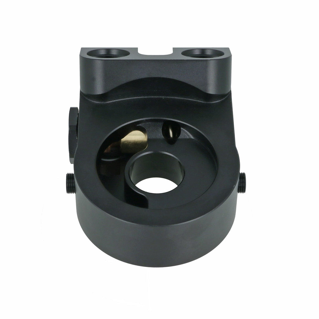 BOOST Products Billet Oil Filter Sandwich Plate Adapter w/ Thermostat, black anodized