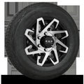 16 INCH | 6 on 5-1/2 | CANYON Aluminum Trailer Wheel w/ Radial Tire Assembly | Gloss Black with Machined Face ( 1pc )
