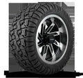 HD Golf Wheel & Tire Package ( 1pc ) 12x7.0 SAW Gloss Black Full Machined w ( 1pc ) 23 Inch A/T Tire
