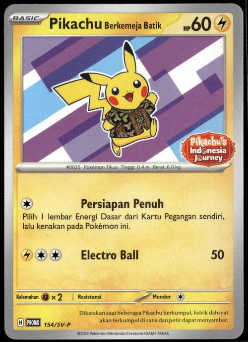 (Indonesian) Pokémon TCG: Pikachu Batik Shirt Promo Card (Select Variant)