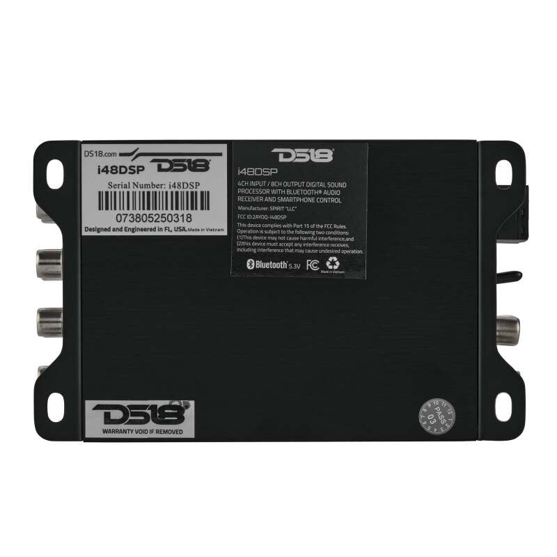 DS18 4-Channel In and 8-Channel Out DSP Bluetooth Audio Receiver Smartphone Control