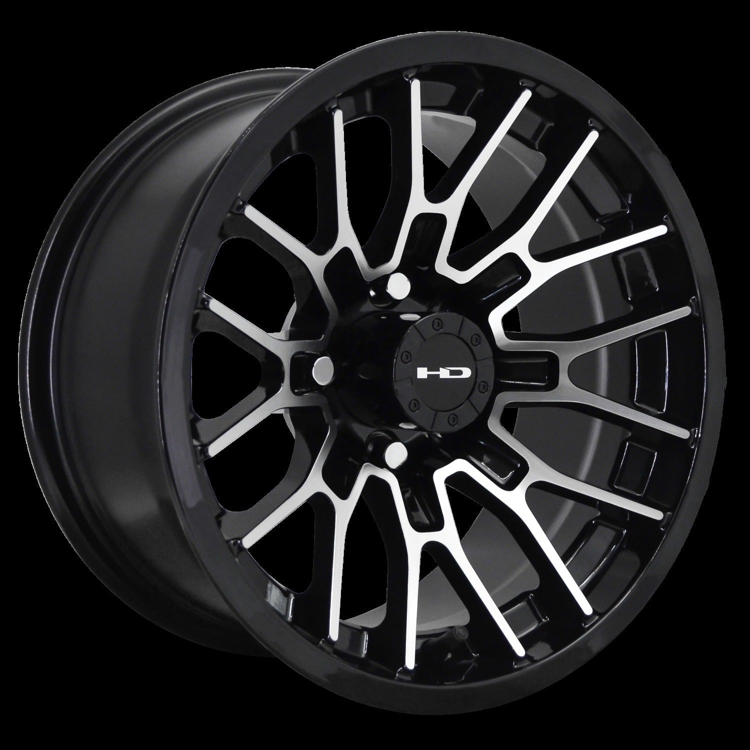 HD Golf RTC 12x7 -14 4x101.6mm 68.2mm Gloss Black/Machined Face