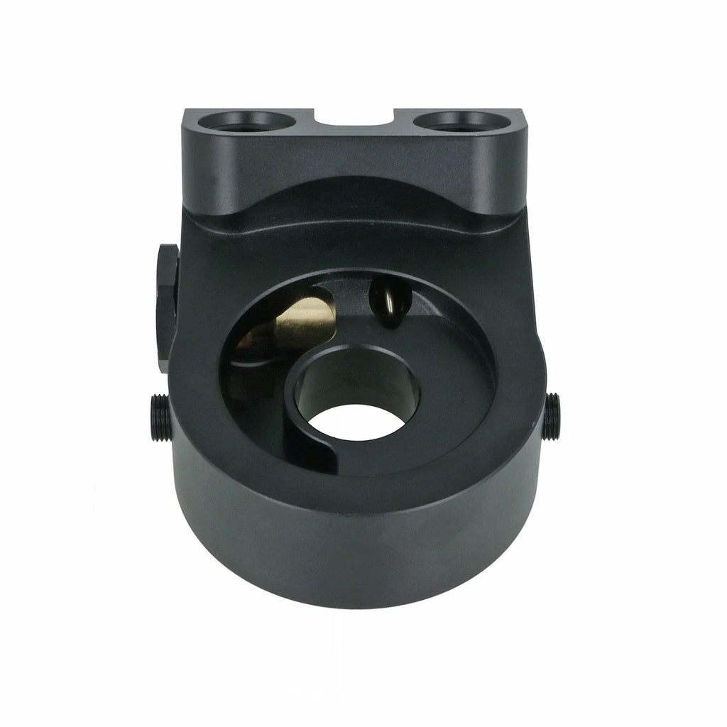 BOOST Products Billet Oil Filter Sandwich Plate Adapter w/ Thermostat, black anodized