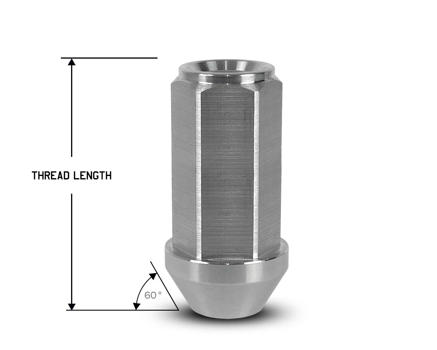 Perfectly Tight 21mm Hex Bulged Lug Nut Tapered Seat 5/8-18 x 48mm - Stainless Steel - 1 Piece
