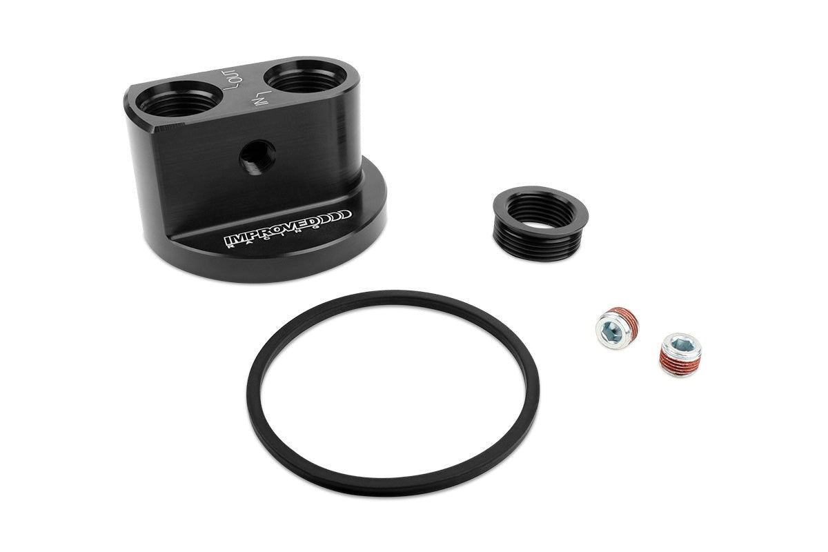 Improved Racing Remote Oil Filter Take-Off Adapter Plate, M20x1.00 Filter Thread