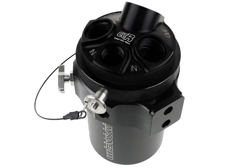 Improved Racing CCRZ Competition Recirculated High-Flow Oil Catch Can, 0.5 Liter (0.5 Qt)