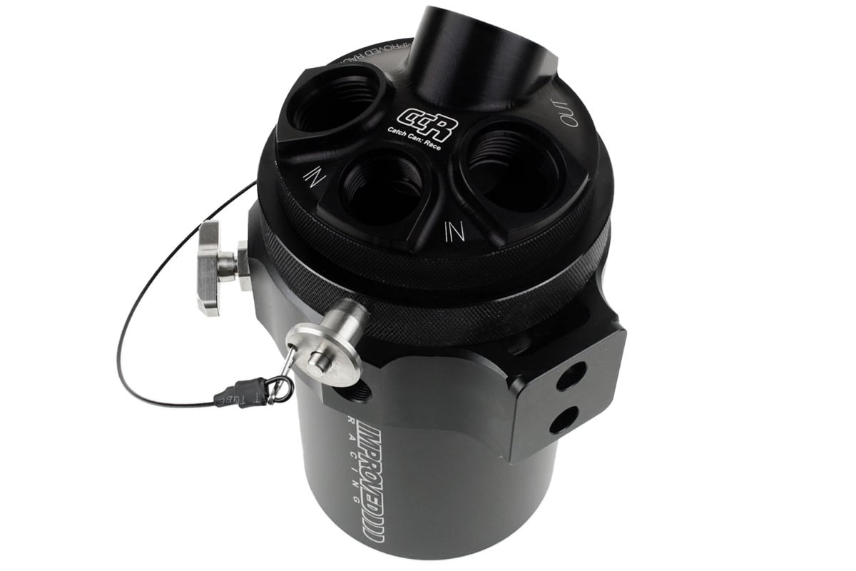 Improved Racing CCRZ Competition Recirculated High-Flow Oil Catch Can, 0.5 Liter (0.5 Qt)