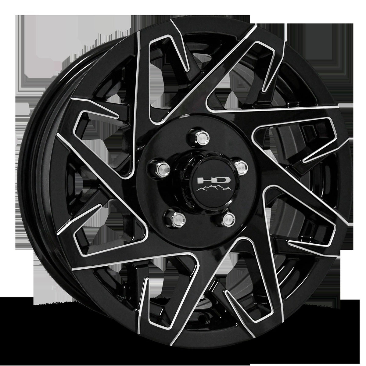 HD Trailer Canyon 14x5.5 +0 5x114.3mm 83mm Gloss Black/Milled Edge