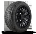 HD Golf Wheel & Tire Package ( 1pc ) 14x7.0 RTC All Gloss Black w ( 1pc ) 205/40-14 All-Season Tire