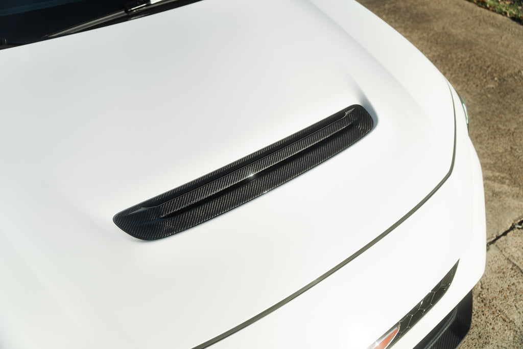 OLM Carbon Fiber Engine Hood Duct Cover - 2023+ Honda Civic Type R