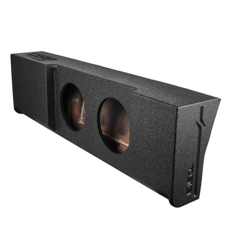 DS18 2x 10in Shallow Down Firing Underseat Ported Box Subwoofer Enclosure Black Spray Paint Finish