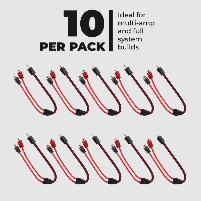 DS18 Level 2 RCA Y Connector 1 Male to 2 Female 10 x Pack