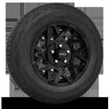 14 INCH | 5 on 4-1/2 | CANYON Aluminum Trailer Wheel w/ Radial Tire Assembly | All Gloss Black ( 1pc )