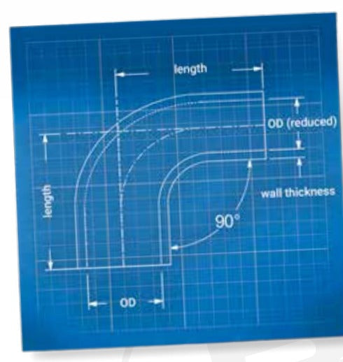 Cast Aluminum Reducer Elbow 90° - Tight radius