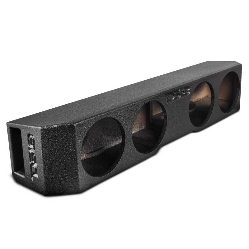 DS18 4 x 8in Forward Firing Underseat Ported Box Subwoofer Enclosure -Black Spray Liner Paint Finish