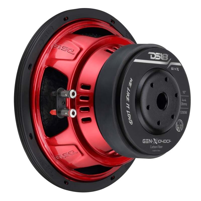 DS18 10in 600 Watts RMS 4ohm DVC Carbon Fiber Dust Cap