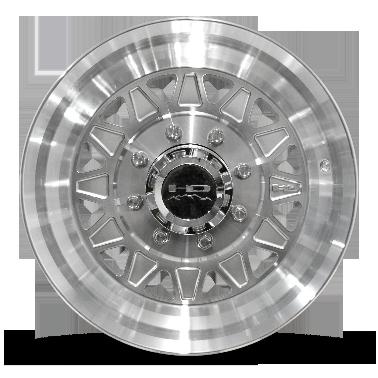 HD Trailer HDT Forged 17.5x6.75 +0 8x165mm 128.6mm Gloss Silver/Machined Face - Lug Centric