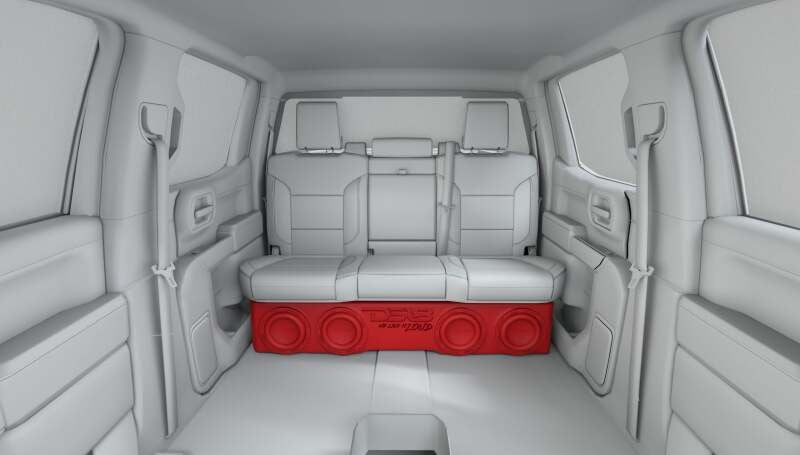 DS18 4 x 8in Forward Firing Underseat Ported Box Subwoofer Enclosure Black Spray Liner Paint Finish