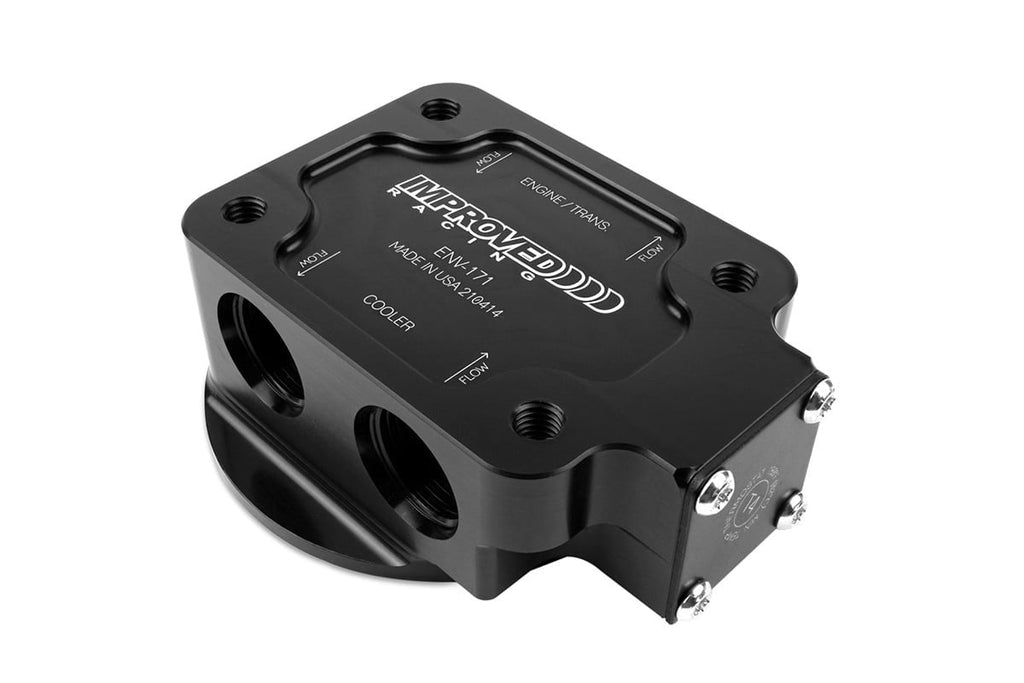 Improved Racing Remote Engine & Transmission Oil Filter Mount with Thermostat, 185°F