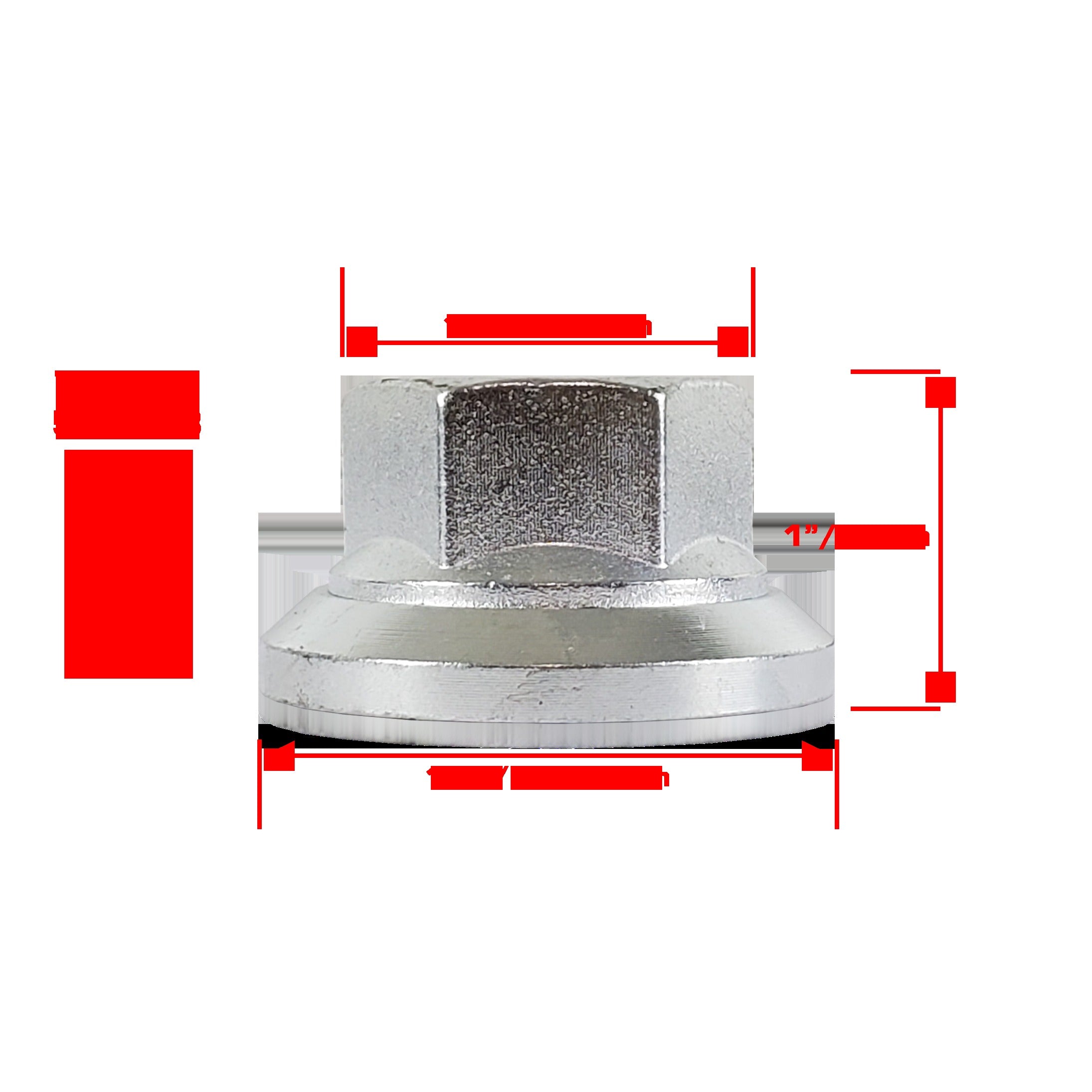 Perfectly Tight 29mm Hex Swivel Flat Seat Open Lug Nut 5/8-18 x 25mm - Zinc Steel - 1 Piece
