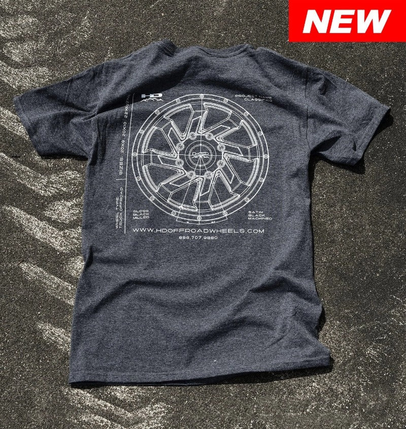 Official HD Off-Road Wheels SAW T-Shirt Heather Grey w Pocket