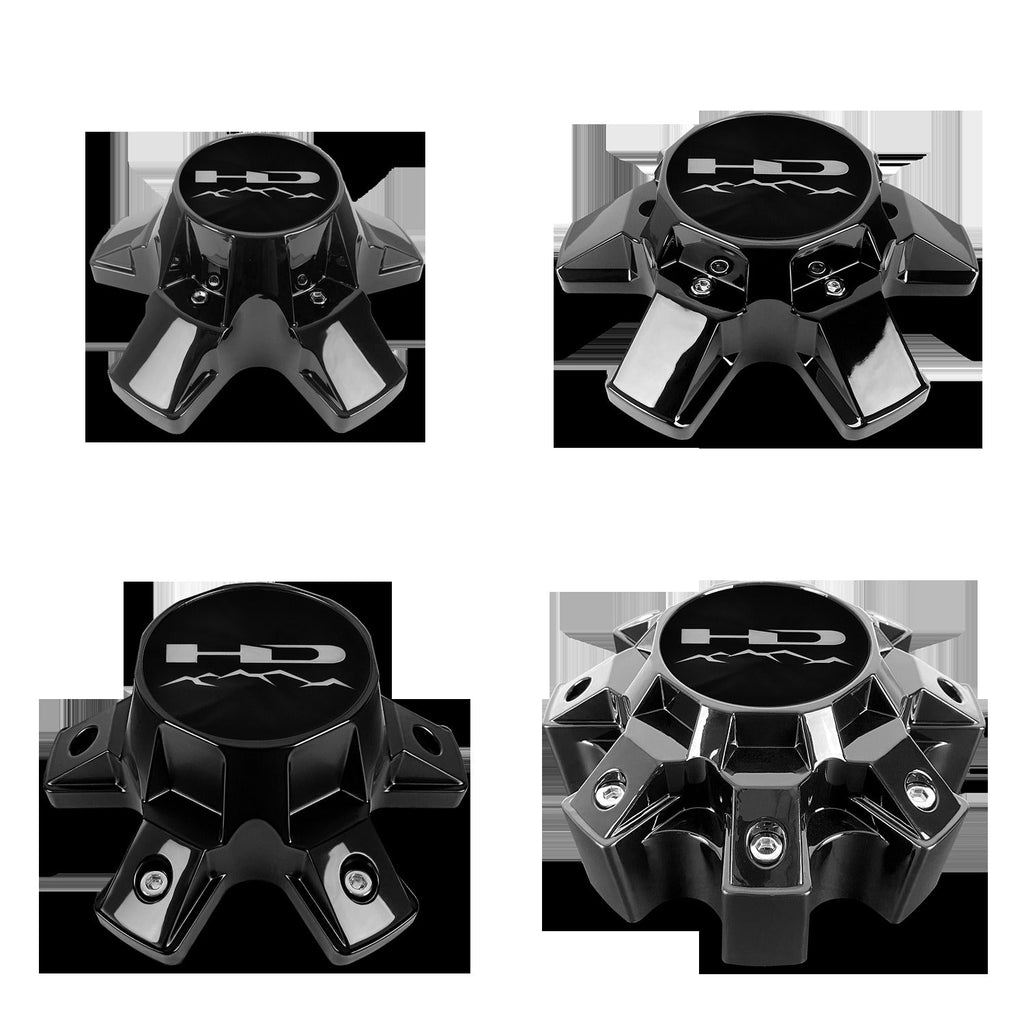 HD Off-Road - Off-Road Gloss Black Trailer Wheel Center Caps