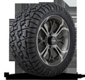 HD Golf Wheel & Tire Package ( 1pc ) 14x7.0 Spinout Gunmetal Machined w ( 1pc ) 23 Inch A/T Tire