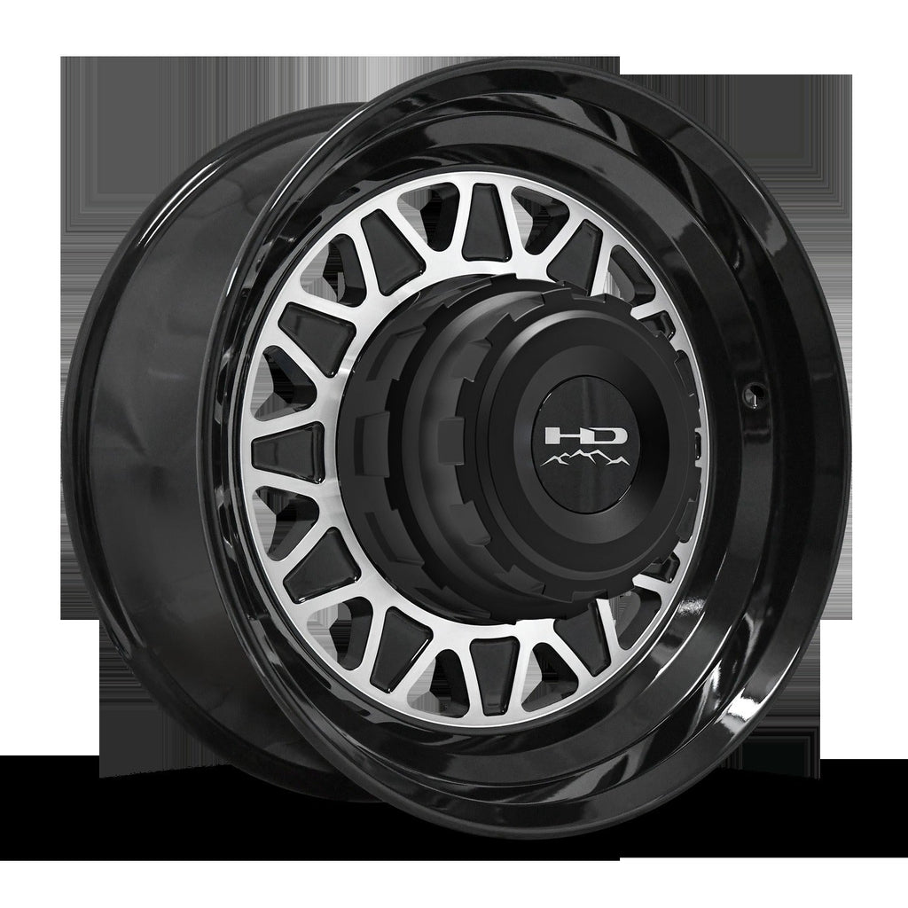 HD Trailer HDT Forged 17.5x6.75 +0 8x165mm 121.2mm Gloss Black/Machined Face - Hub Centric - CAP NOT INCLUDED