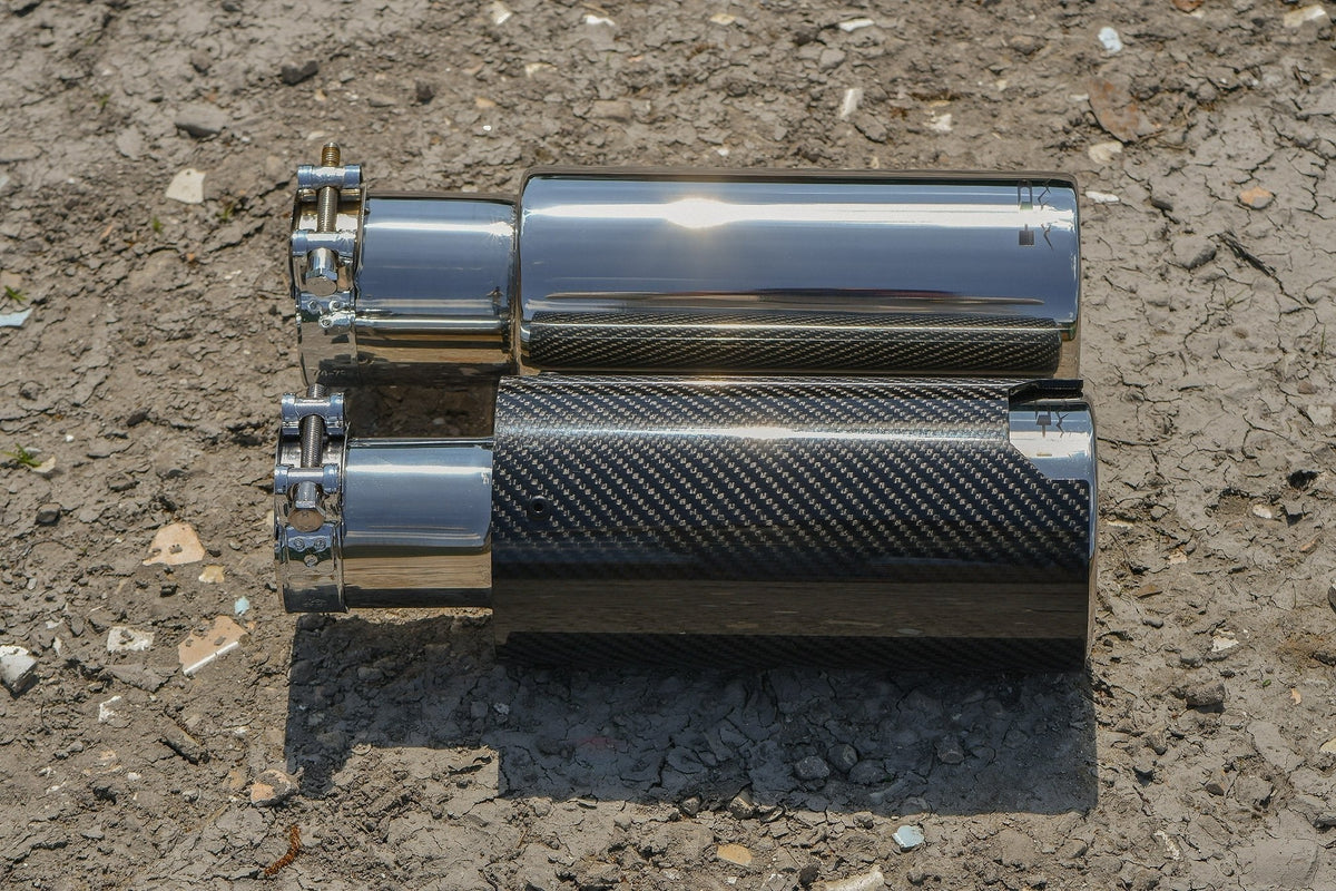 HD Off-Road Polished Stainless & Carbon Fiber Universal Exhaust Tips