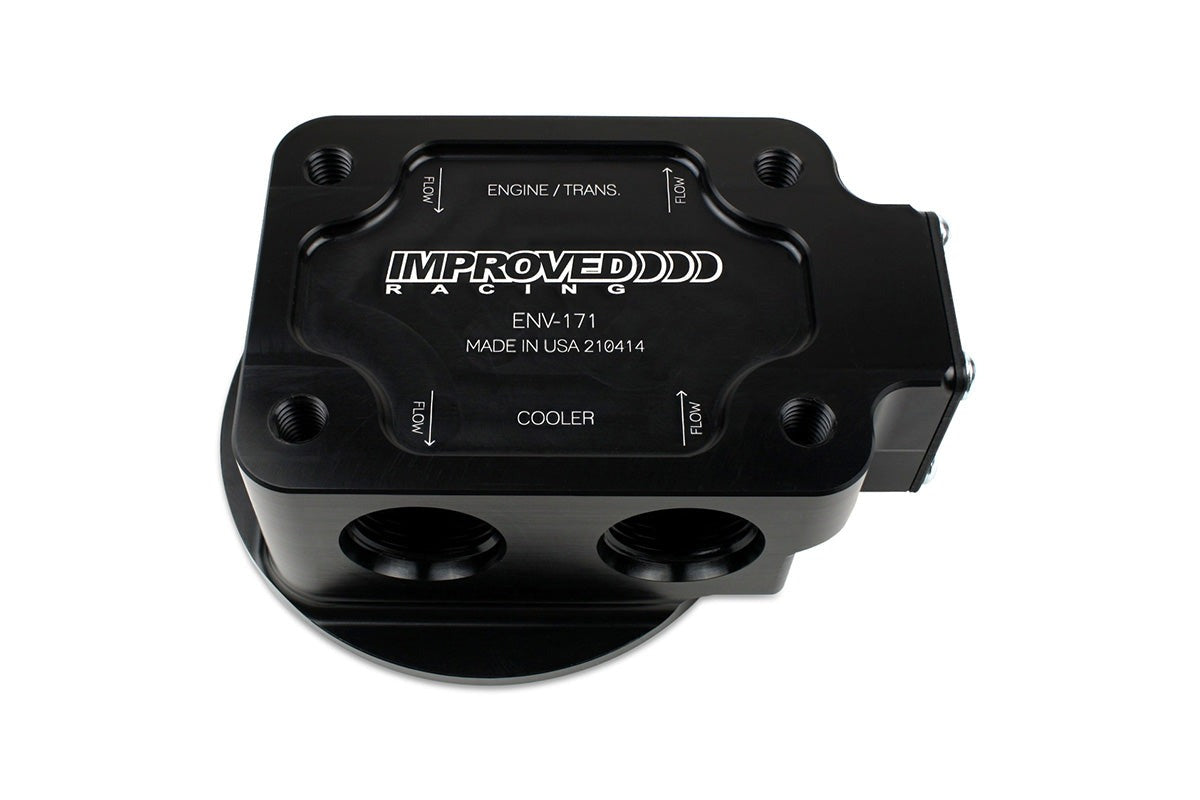 Improved Racing Remote Engine & Transmission Oil Filter Mount with Thermostat, 205°F