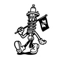 F2 DamperMan Sticker Monochrome