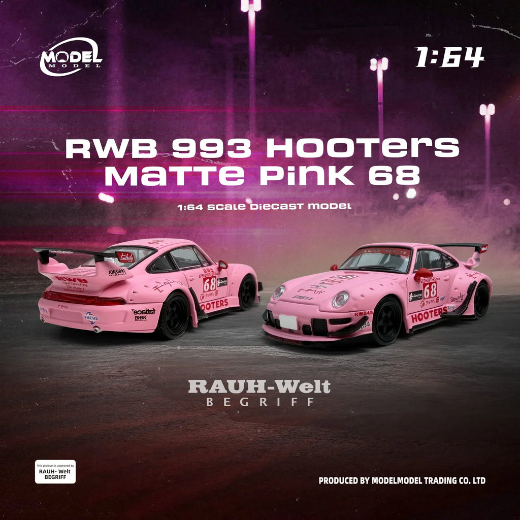 MODELMODEL 1:64 RWB 993 Hooters Matte Pink 68 (Blister Pack) MM64-RWB993-013