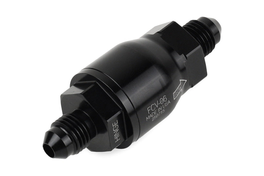 Improved Racing High-Flow, Low Cracking Pressure Flapper Check Valve, -4AN Male