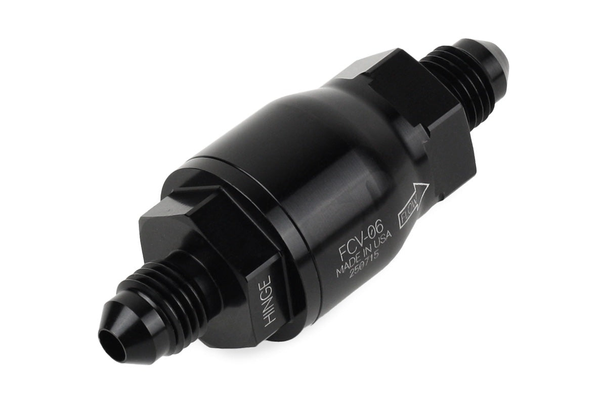 Improved Racing High-Flow, Low Cracking Pressure Flapper Check Valve, -4AN Male