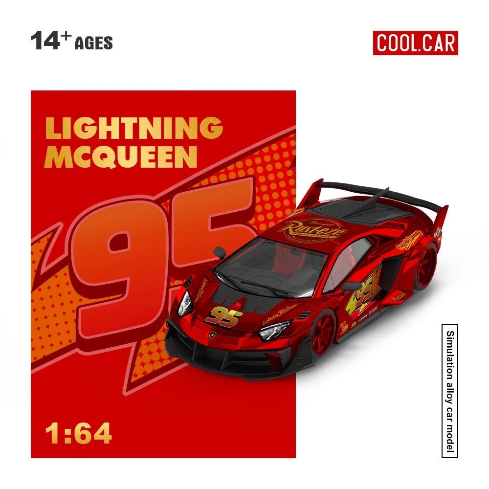 Cool Car 1:64 Lamborghini AVENTADOR GTEVO Lighting Mcqueen Metallic red CC643832