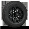 16 INCH | 8 on 6-1/2 | CANYON Aluminum Trailer Wheel w/ Radial Tire Assembly | All Gloss Black ( 1pc )