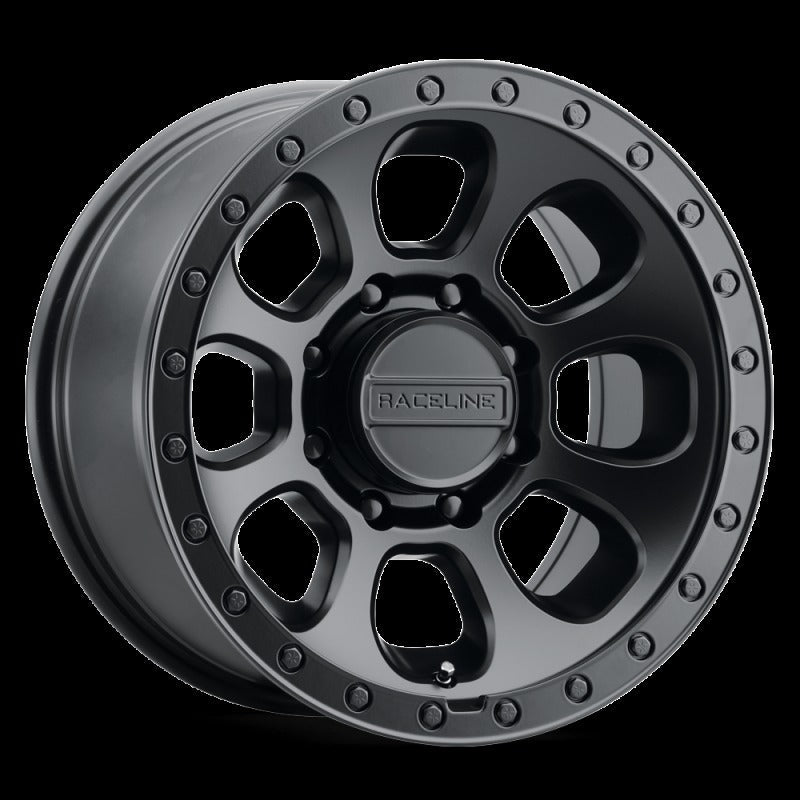 Raceline 961B Bolt 17x9in / 6x139.7 BP / -12mm Offset / 106.1mm Bore - Satin Black